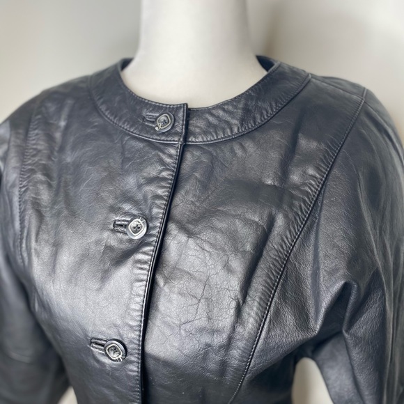 Wilson’s Vintage Leather Moto Biker Jacket Black - Picture 9 of 11